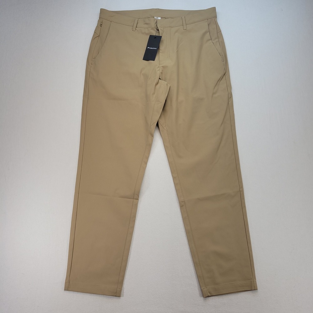 Fabletics The Only Pant Mens 35x32 Tan Khaki Tech Chino Performance Trousers